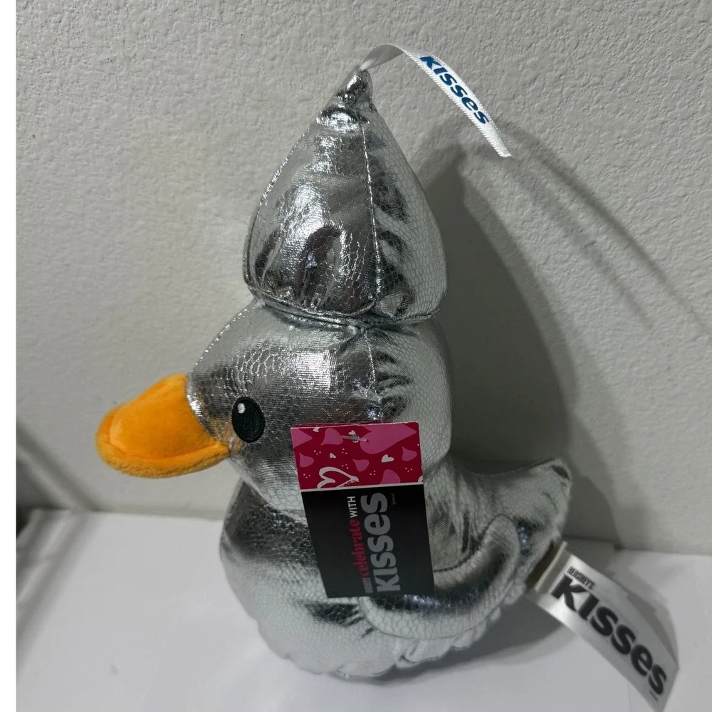 Hershey's Kisses Plush Duck Silver Metallic Dan Dee Valentine 8